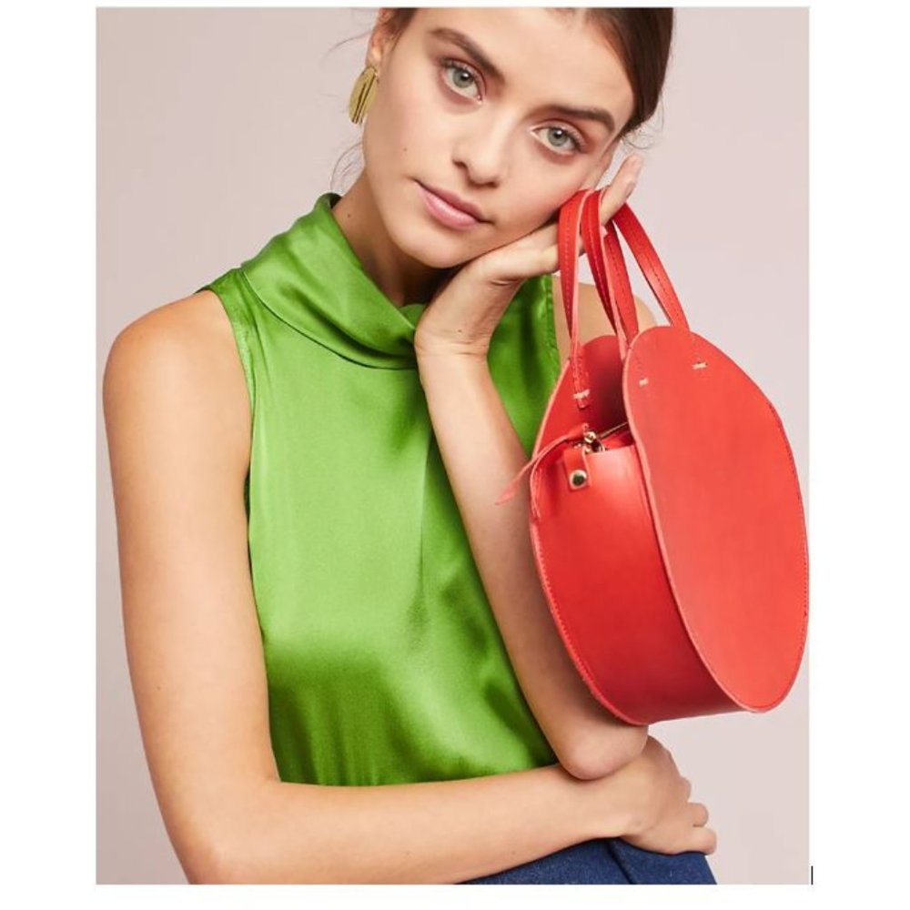 Caitrona Satin High Neck Blouse by HD in Paris from Anthropologie – Size 6